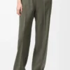 Trousers in wool Khaki Green Trousers in wool Khaki Green