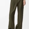 Trousers in wool Khaki Green Trousers in wool Khaki Green