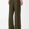 Trousers in wool Khaki Green Trousers in wool Khaki Green