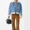 Trucker jacket in denim and shearling Denim Blue Trucker jacket in denim and shearling Denim Blue