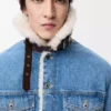 Trucker jacket in denim and shearling Denim Blue Trucker jacket in denim and shearling Denim Blue