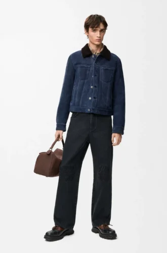 Anagram baggy jeans in denim Black