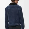 Trucker jacket in shearling Navy Blue/Brown Trucker jacket in shearling Navy Blue/Brown