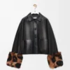 Turn-up jacket in nappa lambskin Black Turn-up jacket in nappa lambskin Black