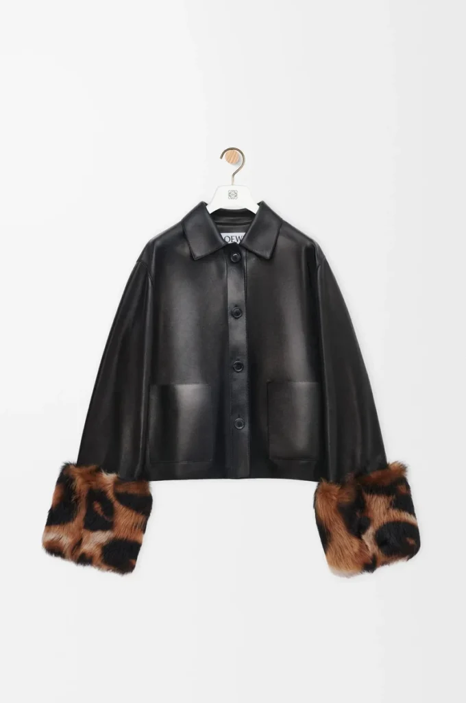 Turn-up jacket in nappa lambskin Black Turn-up jacket in nappa lambskin Black