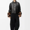Turn-up jacket in nappa lambskin Black Turn-up jacket in nappa lambskin Black