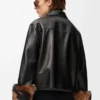 Turn-up jacket in nappa lambskin Black Turn-up jacket in nappa lambskin Black