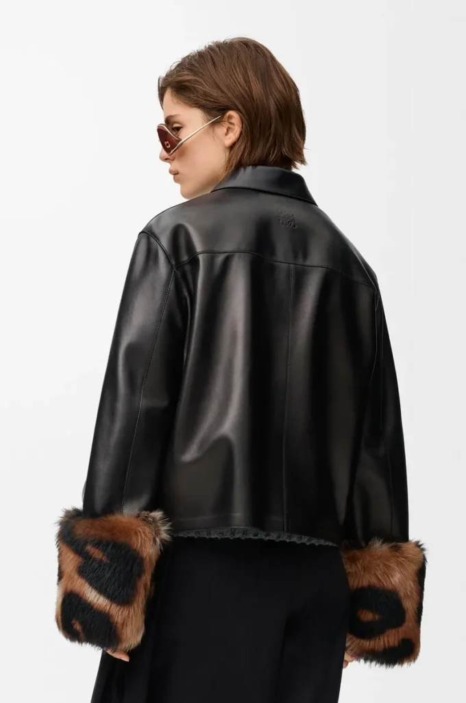 Turn-up jacket in nappa lambskin Black Turn-up jacket in nappa lambskin Black