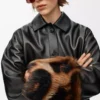 Turn-up jacket in nappa lambskin Black Turn-up jacket in nappa lambskin Black