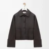 Turn-up jacket in nappa lambskin Brown Turn-up jacket in nappa lambskin Brown