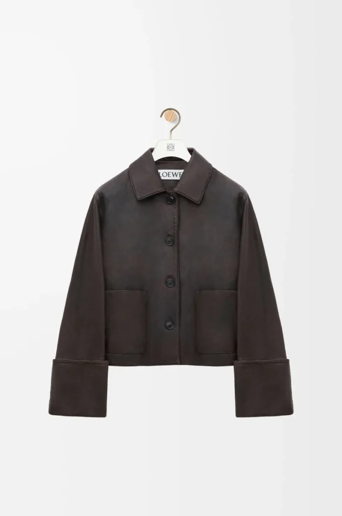 Turn-up jacket in nappa lambskin Brown Turn-up jacket in nappa lambskin Brown