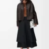 Turn-up jacket in nappa lambskin Brown Turn-up jacket in nappa lambskin Brown