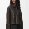 Turn-up jacket in nappa lambskin Brown Turn-up jacket in nappa lambskin Brown
