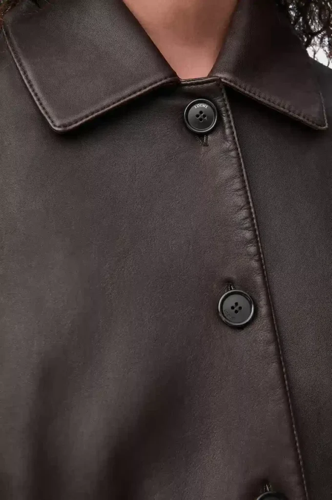 Turn-up jacket in nappa lambskin Brown Turn-up jacket in nappa lambskin Brown
