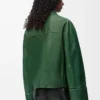 Turn-up jacket in nappa lambskin Dark Green Turn-up jacket in nappa lambskin Dark Green
