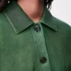 Turn-up jacket in nappa lambskin Dark Green Turn-up jacket in nappa lambskin Dark Green
