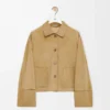 Turn-up jacket in suede lambskin Gold Turn-up jacket in suede lambskin Gold