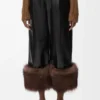 Turn-up trousers in nappa lambskin Black