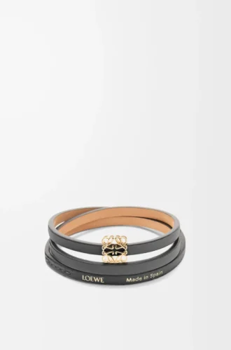Twist bangle in calfskin Black