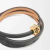 Twist bangle in calfskin Black Twist bangle in calfskin Black