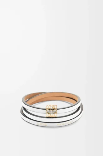 Twist bangle in calfskin Soft White