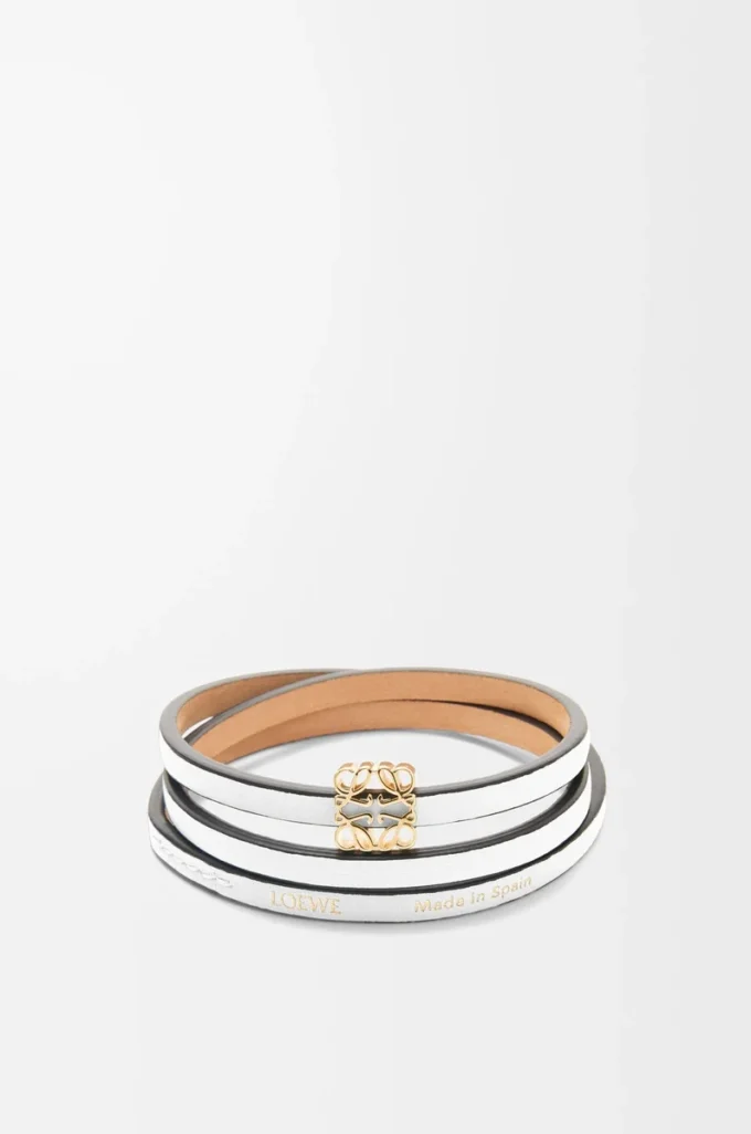 Twist bangle in calfskin Soft White Twist bangle in calfskin Soft White