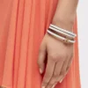 Twist bangle in calfskin Soft White Twist bangle in calfskin Soft White