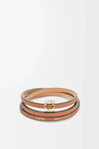 Twist bangle in calfskin Tan
