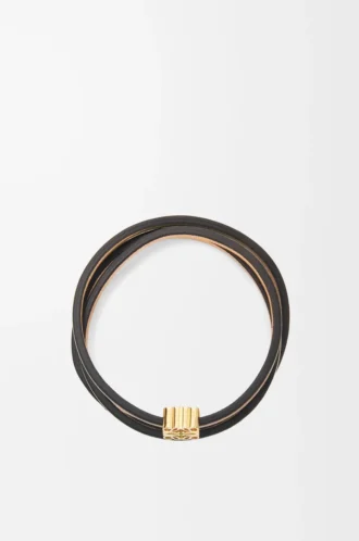 Twist bangle in calfskin Tan