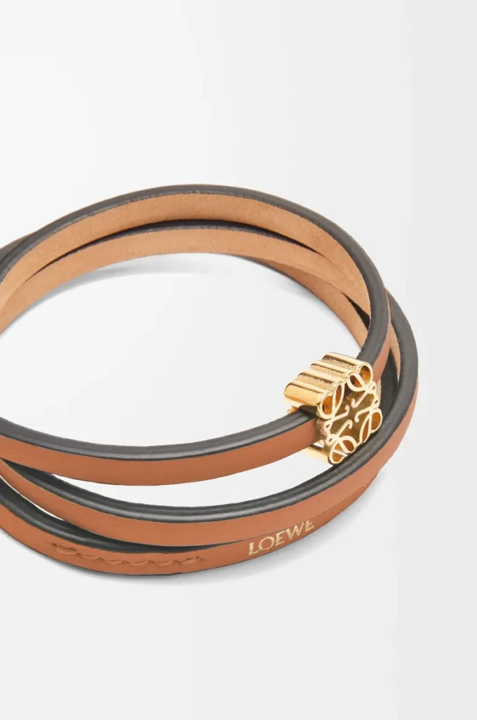 Twist bangle in calfskin Tan Twist bangle in calfskin Tan