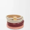 Twist double bracelet in calfskin Light Ghost/Burgundy Twist double bracelet in calfskin Light Ghost/Burgundy