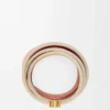 Twist double bracelet in calfskin Light Ghost/Burgundy Twist double bracelet in calfskin Light Ghost/Burgundy