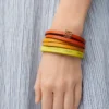 Twist double bracelet in calfskin Vivid Orange/Yellow Twist double bracelet in calfskin Vivid Orange/Yellow