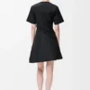 twisted dress in silk blend taffeta Black twisted dress in silk blend taffeta Black