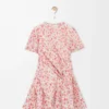 Twisted dress in silk blend taffeta White/Pink Twisted dress in silk blend taffeta White/Pink