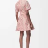 Twisted dress in silk blend taffeta White/Pink Twisted dress in silk blend taffeta White/Pink