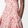 Twisted dress in silk blend taffeta White/Pink Twisted dress in silk blend taffeta White/Pink