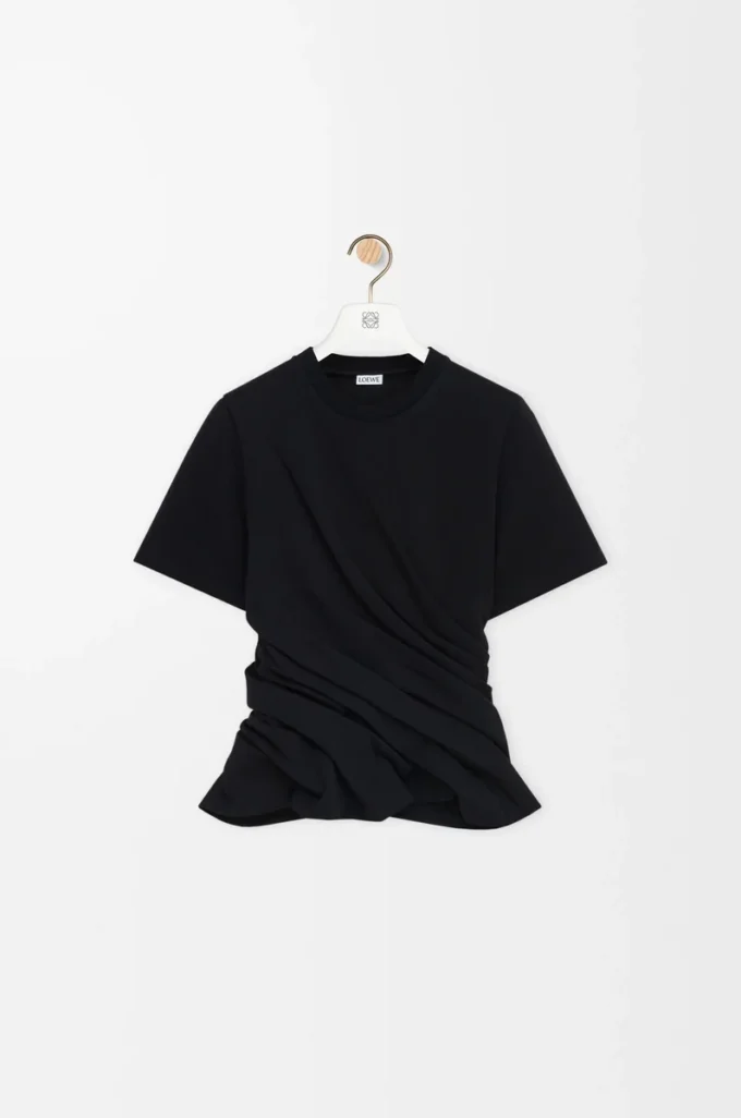 Twisted top in cotton blend Black Twisted top in cotton blend Black