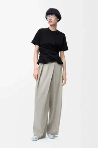 Twisted top in cotton blend Black
