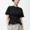 Twisted top in cotton blend Black Twisted top in cotton blend Black