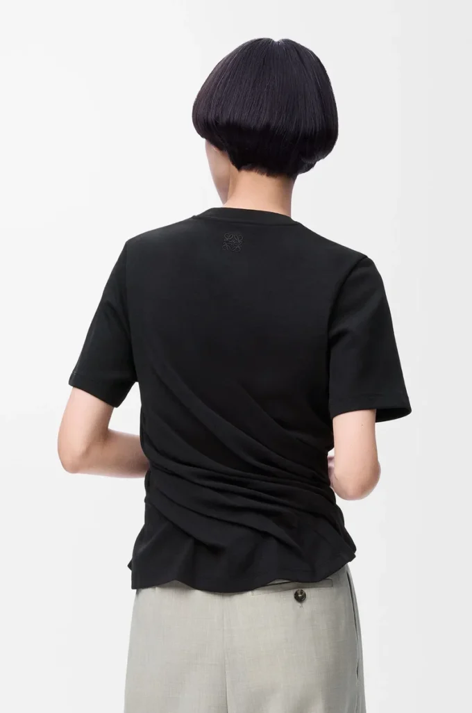 Twisted top in cotton blend Black Twisted top in cotton blend Black
