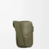 Vertical crossbody pocket in satin calfskin Khaki Green Vertical crossbody pocket in satin calfskin Khaki Green