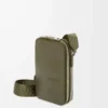 Vertical crossbody pocket in satin calfskin Khaki Green Vertical crossbody pocket in satin calfskin Khaki Green