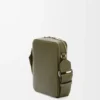 Vertical crossbody pocket in satin calfskin Khaki Green Vertical crossbody pocket in satin calfskin Khaki Green