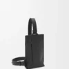 Vertical T Pocket in soft grained calfskin Black