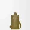 Vertical T Pocket in soft grained calfskin Olive Vertical T Pocket in soft grained calfskin Olive