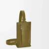 Vertical T Pocket in soft grained calfskin Olive Vertical T Pocket in soft grained calfskin Olive