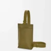 Vertical T Pocket in soft grained calfskin Olive Vertical T Pocket in soft grained calfskin Olive