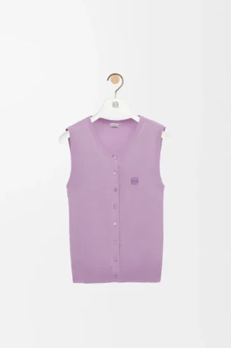 Vest in cashmere and silk Lilac
