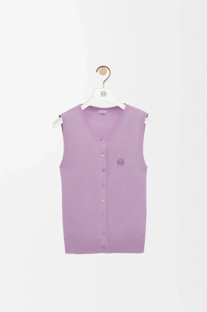 Vest in cashmere and silk Lilac Vest in cashmere and silk Lilac